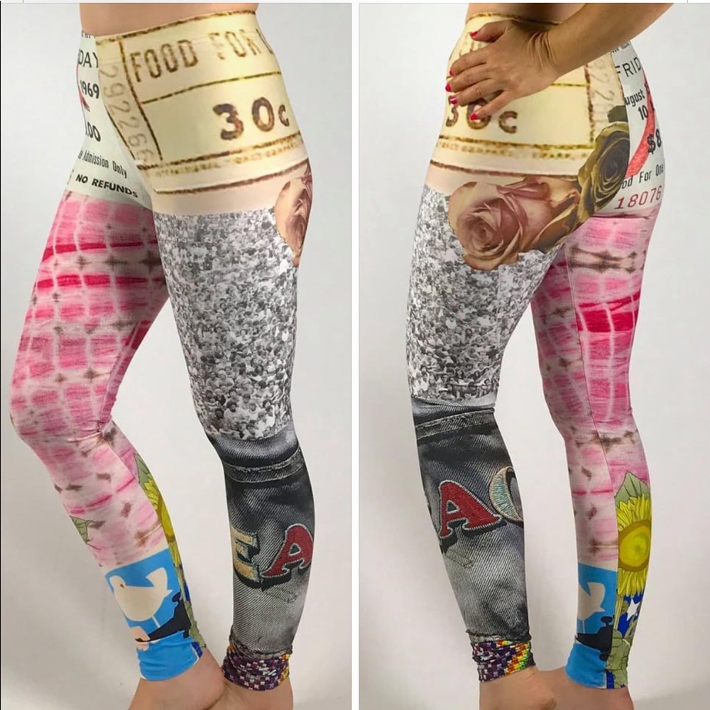 Lovie Dovey Woodstock 1969 FlowerChild Leggings.